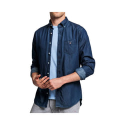 GANT INDIGO Mens Shirts Regular Fit Long Sleeve - M