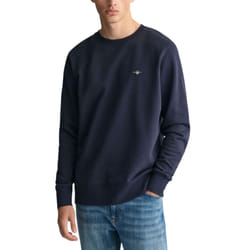 Gant Shield Mens Crew Neck Pullover Sweatshirt - Navy, XL