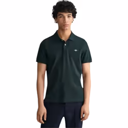 Gant Mens Regular Fit Short Sleeve Shield Pique Polo - TARTAN GREEN, 3XL