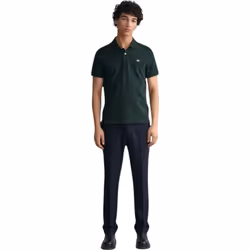 Gant Mens Regular Fit Short Sleeve Shield Pique Polo - TARTAN GREEN, 3XL