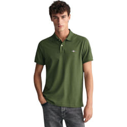 Gant Mens Regular Fit Short Sleeve Shield Pique Polo - PINE GREEN, 2XL