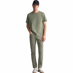 Gant Mens Crew Regular Fit Short Sleeve T-Shirts - Green, M