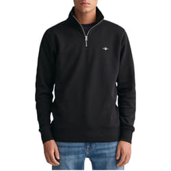 GANT Mens Sweatshirt Half Zip Pullover Jumper Black - Black, M