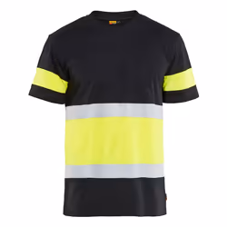 Blakläder 33871030, T-shirt, Adult, Black, Yellow, Monochromatic, XXL, Round collar