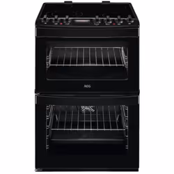 AEG CCB6740ACB, Freestanding cooker, Black, Rotary, Touch, Black, Metal, Stainless steel, Steel, Front