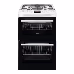 Zanussi ZCG43250WA, Freestanding cooker, White, Rotary, White, Front / Top front, 1.6 m