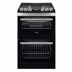 Zanussi ZCG43250XA, Freestanding cooker, Black, Stainless steel, Buttons, Rotary, Stainless steel, Front / Top front, 1.6 m