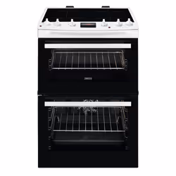 Zanussi ZCI66280WA, Freestanding cooker, White, Buttons, Rotary, Touch, White, Front, LED