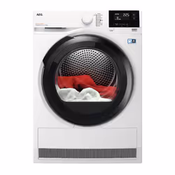 AEG TR819P4B - 916099454, Freestanding, Front-load, Heat pump, White, Buttons, Rotary, Touch, Left