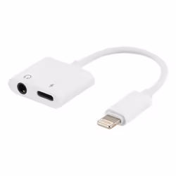 Deltaco IPLH-586, White, 3.5mm + USB C, 0.11 m, Male, Male, Straight