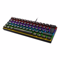 Deltaco GAM-075-DE, Wired, USB, Mechanical, QWERTZ, RGB LED, Black