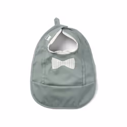 Baby Feeding Bib for Baby and Toddlers, Waterproof with Pocket, Scandinavian Design - Pebble Green, Green