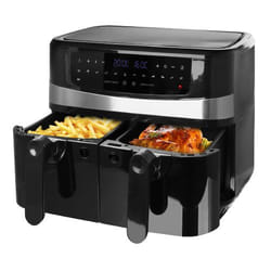 Emerio AF-126672 fryer Double 9 L Stand-alone 1700 W Hot air fryer Black, Silver