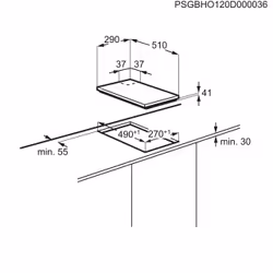 AEG HGX3220SM Stainless steel Built-in 30 cm Gas 2 zone(s)
