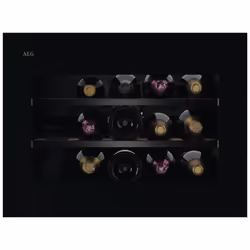 AEG NKW8P21KAB, Compressor wine cooler, Built-in, 15 bottle(s), F, Interior light, Black
