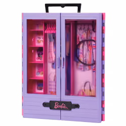 Barbie Fashionistas Ultimate Closet and Doll, One Blonde Barbie Doll with 3 Barbie Outfits, 6 Barbie Hangers and 15 Doll Accessories, Toys for Ages 3