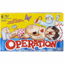 Hasbro Gaming Classic Operation Game, Electronic Board Game With Cards, Indoor Game For Kids Ages 6 And Up