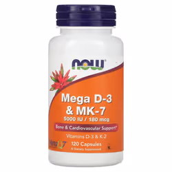 NOW Foods, Mega D-3 & MK-7, 120 Capsules