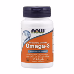 NOW Foods Omega-3 Molecularly Distilled, 30 softgels