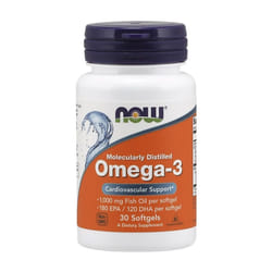 NOW Foods  Omega-3 Molecularly Distilled, 30 softgels