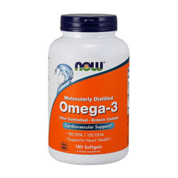 NOW Foods  Omega-3 Enteric Coated - 180 softgels