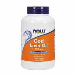 NOW Foods  Cod Liver Oil, 650mg  - 250 softgels