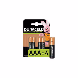 Duracell Battery Rechargeable Accu NiMH 750mAh AAA Ref 81364750 [Pack 4]
