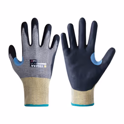 Cut Resistant Gloves, PU Coated, Black/Yellow, Size 8