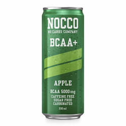 Nocco BCAA+ Cans Fizzy Caffeine Free Sports Amino Acid Energy Drink - 330ml x 24 - Apple