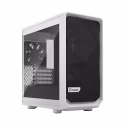 Fractal Design Meshify 2 Mini, PC, White, DTX, micro ATX, Mini-DTX, Mini-ITX, Steel, Tempered glass, 16.7 cm, 33.1 cm