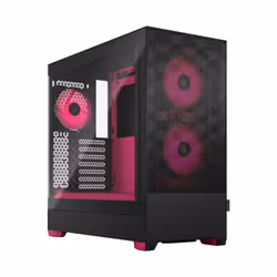 Fractal Design Pop Air, Tower, PC, Black, Magenta, ATX, micro ATX, Mini-ITX, Steel, Tempered glass, Multi