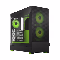 Fractal Design Pop Air, Tower, PC, Black, Green, ATX, micro ATX, Mini-ITX, Steel, Tempered glass, Multi