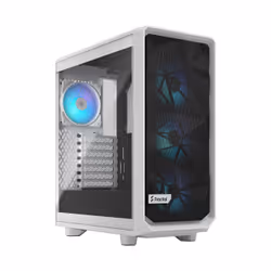 Fractal Design Meshify 2 Compact RGB, PC, White, ATX, micro ATX, Mini-ITX, Steel, Tempered glass, Multi, Case fans