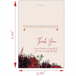 Funeral Thank You Cards - Sympathy Bereavement Thank You Cards With Envelopes - Message Inside (50  Red Floral)