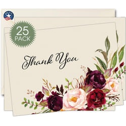 MPC Brands Funeral Thank You Cards - Sympathy Bereavement Thank You Cards With Envelopes - Message Inside 25  Rose