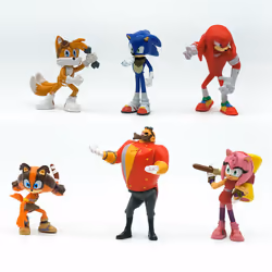 6PCS Sonic The Hedgehog Tails Knuckles 2'' Action Figure Model Toy Cake Topper