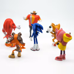 6PCS Sonic The Hedgehog Tails Knuckles 2'' Action Figure Model Toy Cake Topper