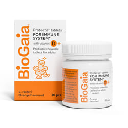 Protectis Probiotic Tablets with Vitamin D3, Orange Flavoured, 30 Tablets