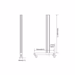 Multibrackets M Pro Series - Wheelbase 150cm Pro inc castors - Additional view 4