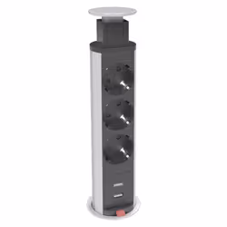 Kondator 935-P63U, Vertical, Black, Silver, 3 AC outlet(s), Type F, Type F, 1.5 m