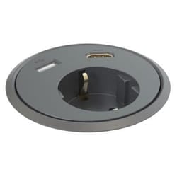 Kondator 935-PD13 socket-outlet Type F + HDMI + USB A Black