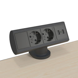 Kondator 935-D2UC socket-outlet 2 x Type F + 2 x USB A Black