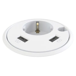 Kondator 935-PD14W socket-outlet Type F + 2 x USB A White