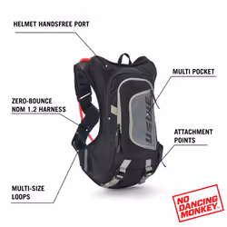 USWE Moto Hydro 12L Hydration Pack with 3.0L/ 100oz Water Bladder  a High End  Bounce Free Backpack for Enduro and Off-Road Motorcycle  Black Blue