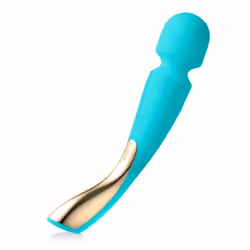 LELO Wand 2, Aqua colour, Gold, Acrylonitrile butadiene styrene (ABS), Silicone, Curved, Ambidextrous, Buttons, 0 - 80 Hz
