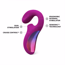 LELO ENIGMA Cruise - Dual Stimulation Sonic Massager - Deep Rose