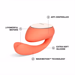 LELO IDA Wave - App Connected Couples Massager - Coral Red