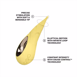 LELO DOT Cruise High Frequency Clitoral Vibrator With Elliptical Motion 8 Pinpoint Vibrator with Cruise Control Technology, Female Sex - Lemon Sorbet