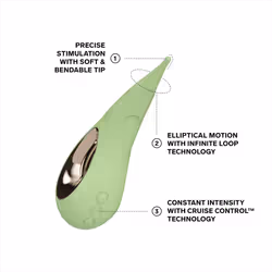 LELO DOT Cruise High Frequency Clitoral Vibrator With Elliptical Motion 8 Pinpoint Vibrator with Cruise Control Technology, Female S - Pistachio Cream
