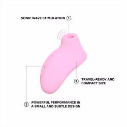 LELO SONA 2 Travel Size Female Vibrator, Mini Vibrator For Women With 12 Pleasure Settings And Sonic Wave Technology, Purple - Pink